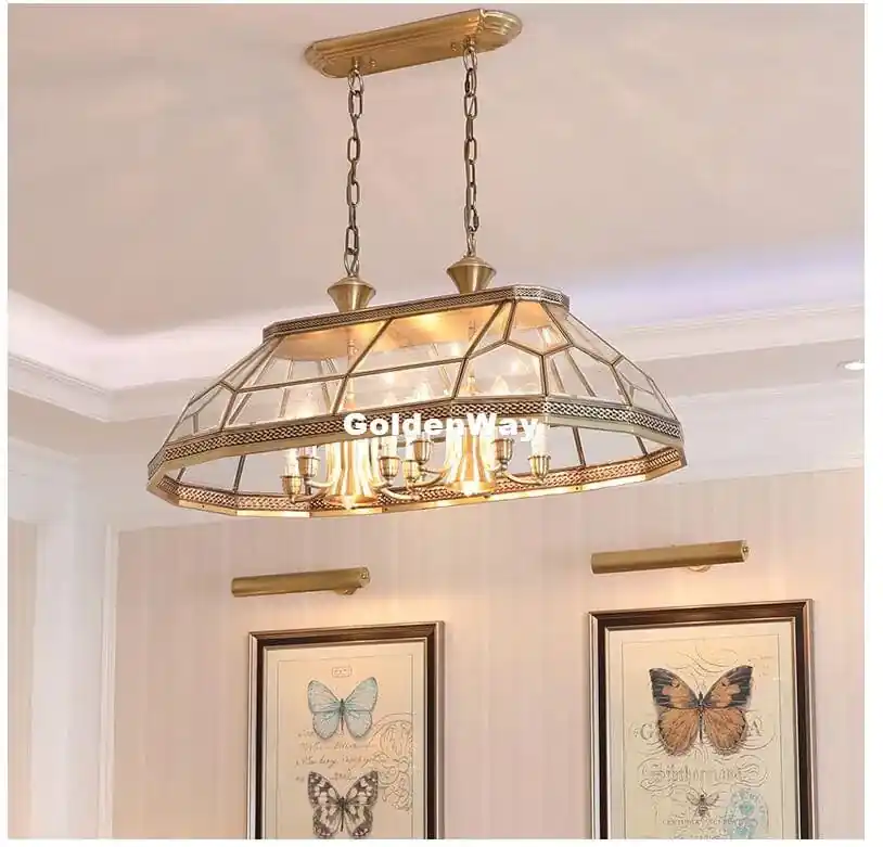 Suspension en laiton européen Antique Decora Bronze avec LED - D85cm x W47cm x H35cm - 12L