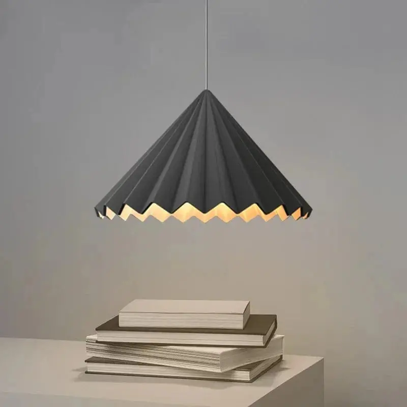 Suspension Nordique en résine avec parapluie Led : Design minimaliste pour éclairage de salle à manger ou cuisine