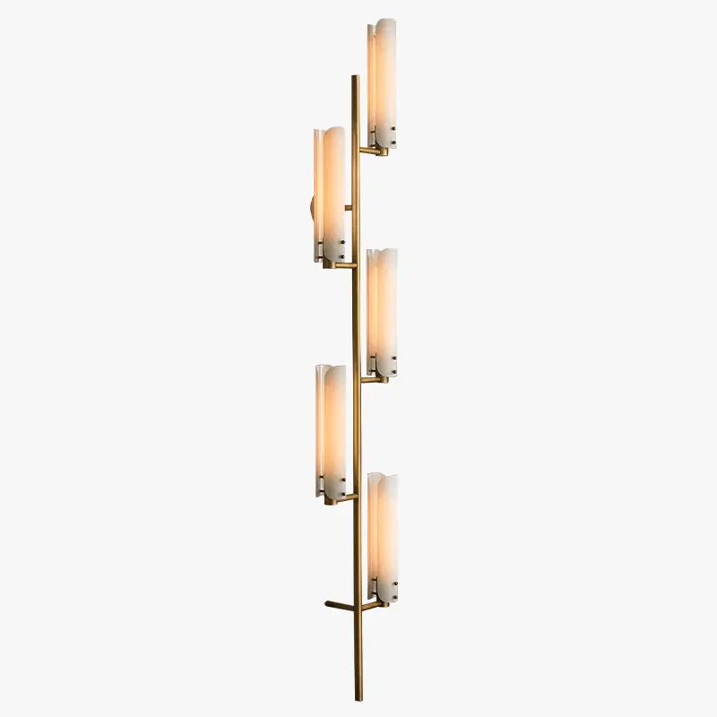 Applique murale Art déco cuivre or blanc lumière LED pour chambre - Élégance illuminée