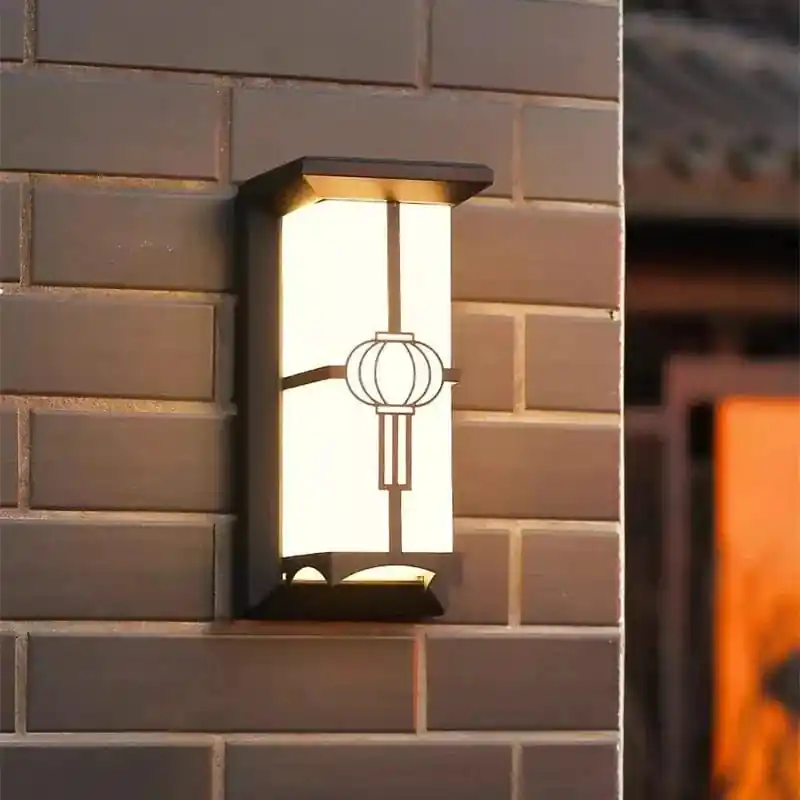 Applique murale LED d'extérieur en plastique\\/aluminium, étanche IP65 pour porte d'entrée, jardin, patio, terrasse et maison