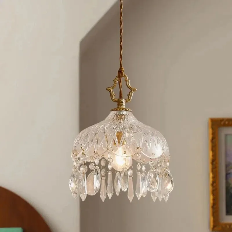 Suspension en verre rétro français d'intérieur à LED de chez YEBMLP