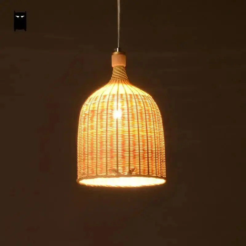 Suspension en rotin bambou - Luminaire suspendu rustique japonais