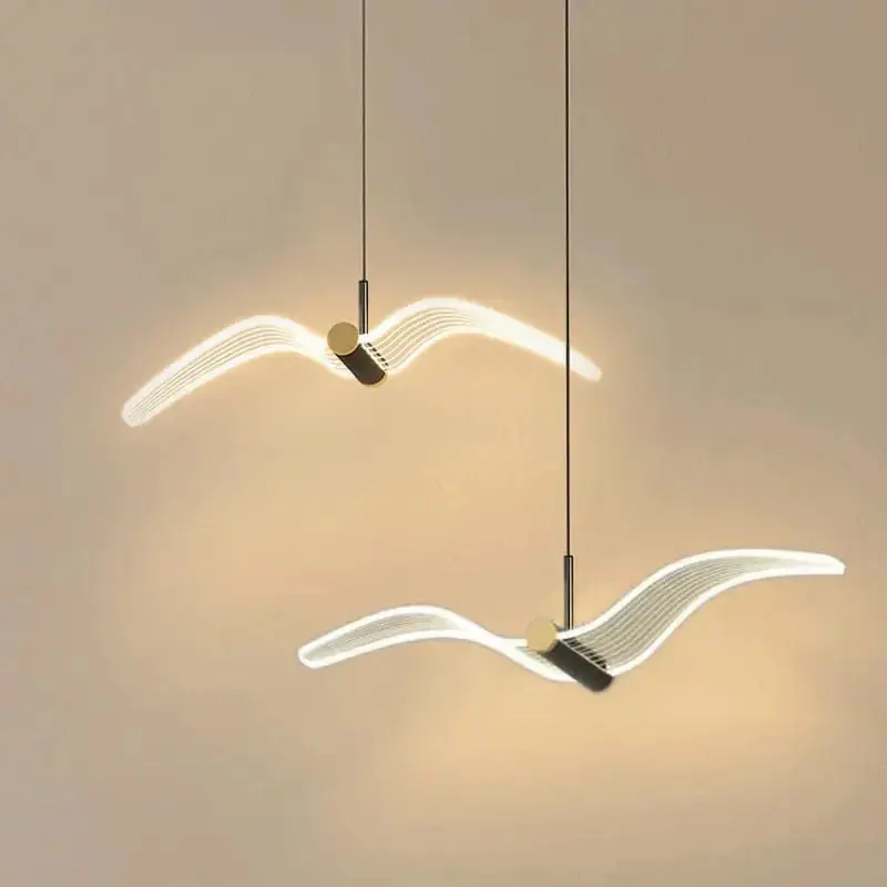 Suspension luminaire LED mouette pour chambre à coucher et chevet