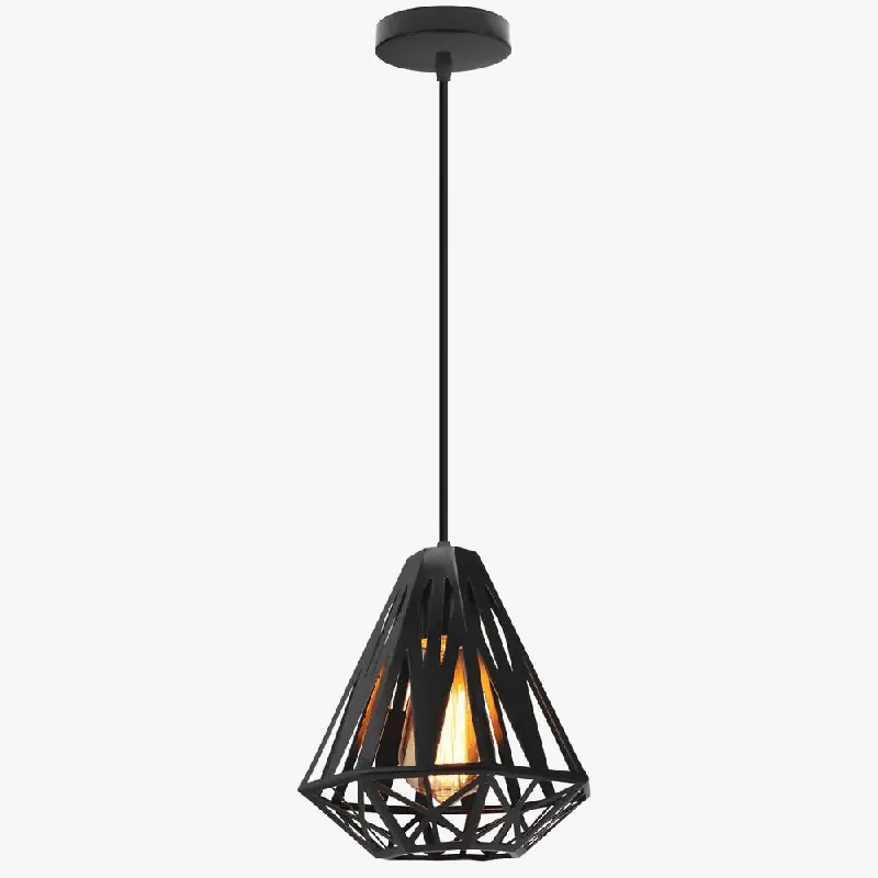 Suspension en fer Vintage Industriel pour Maison Salon Cuisine Île Plafond Lampe LED