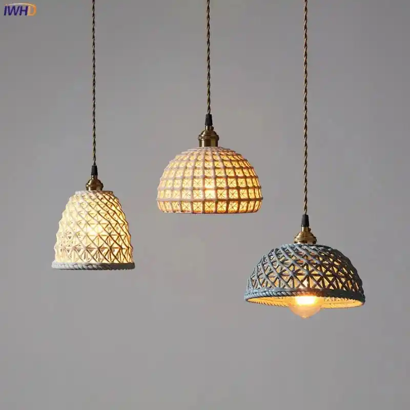 Suspension LED Blanc en Céramique - Style Nordique Moderne - Cuivre Suspension Lampe