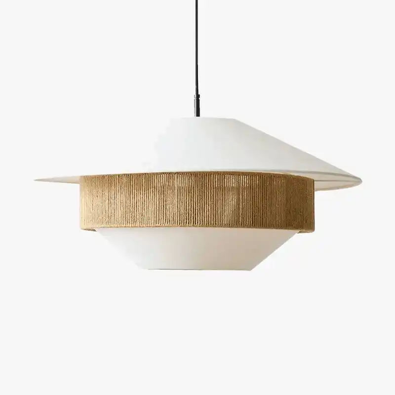 Suspension Vintage Wabi-sabi de Luxe : Lustre Créatif en Corde de Chanvre Tissée à la Main