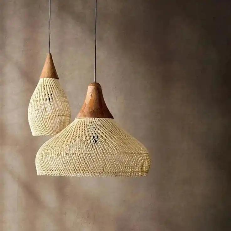 Suspension en rotin tissée pour Restaurant japonais zen