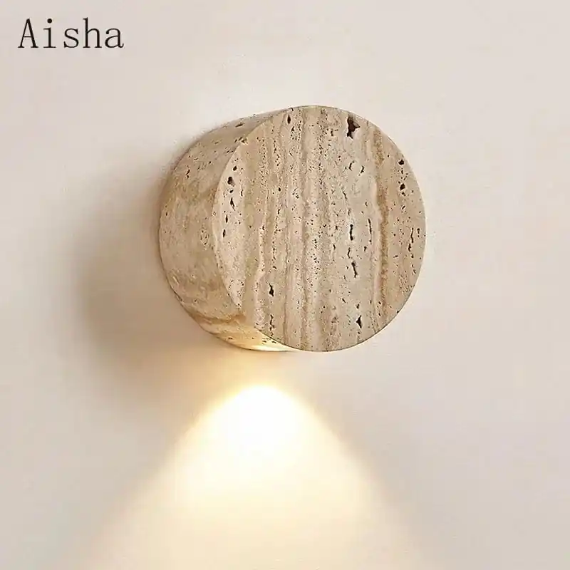 Applique murale japonaise en pierre jaune naturelle Wabi Sabi Collection Zen