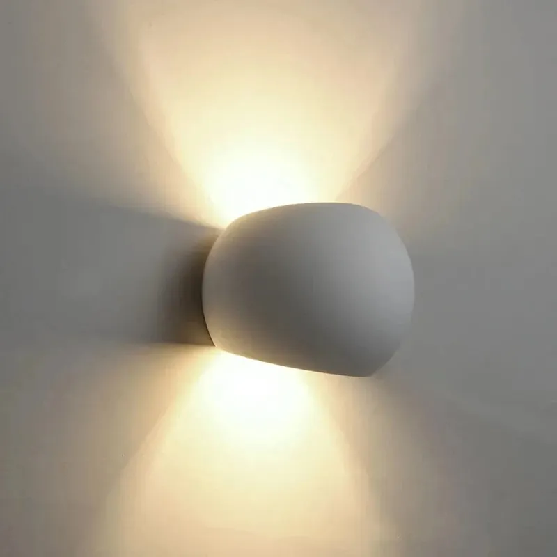 Applique murale LED moderne G9 5W en gypse pour chambre et salon