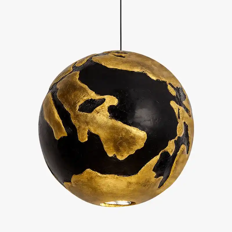 Suspension LED Boule Noire et Dorée Luxe
