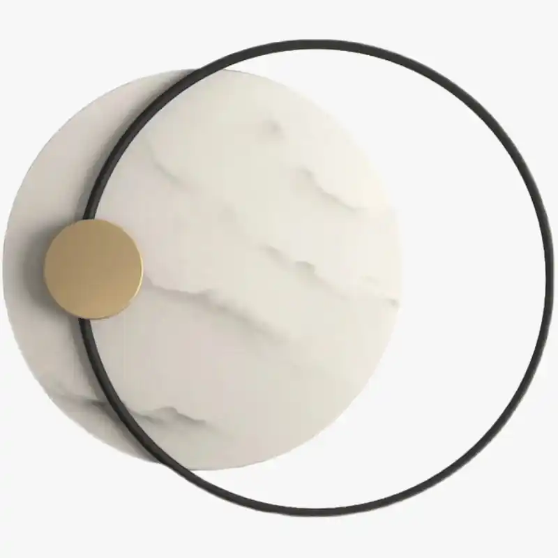 Applique murale LED moderne en métal noir et marbre premium