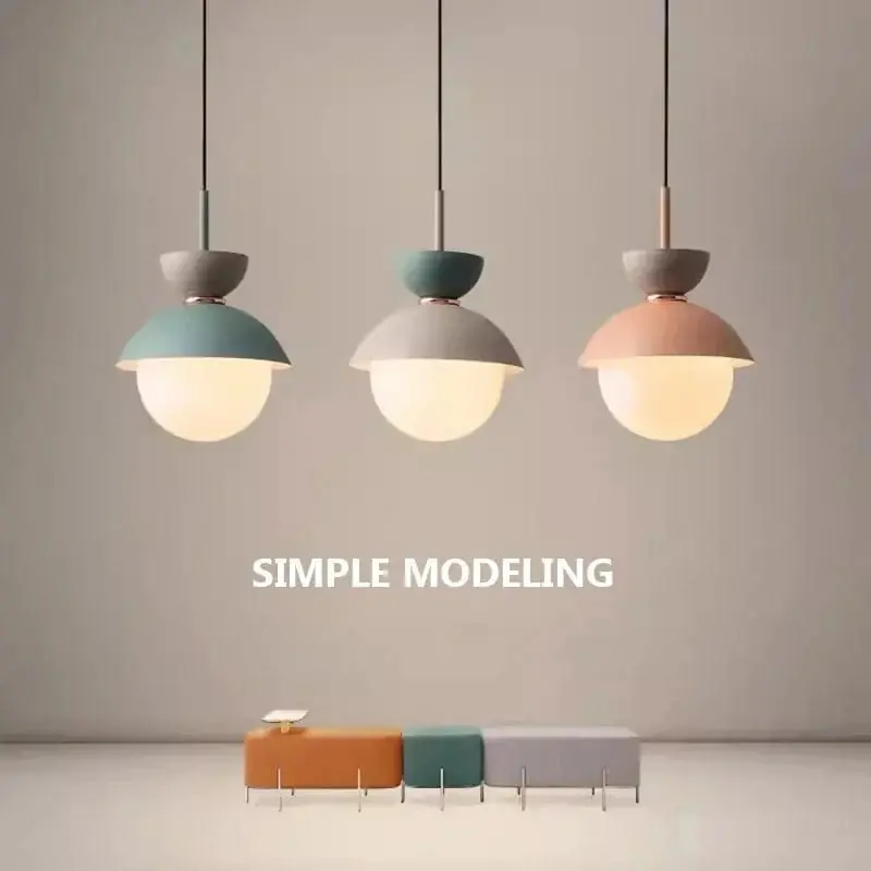 Suspension Nordique LED Macaron Créative Pour Chambre Chevet Salon Design Moderne Minimaliste – Décoration Intérieure Maison