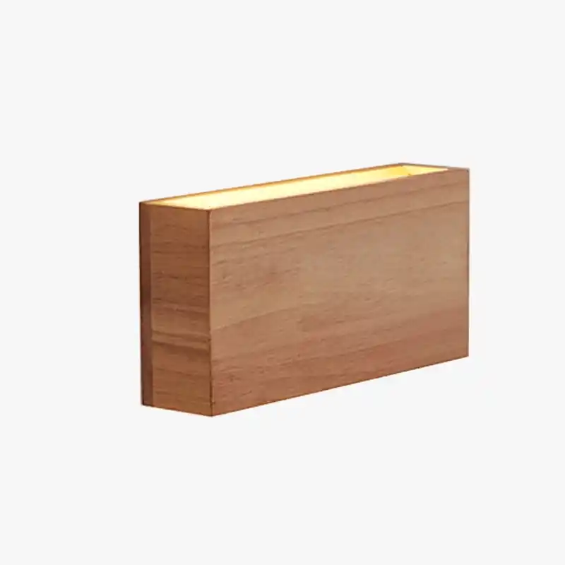 Applique murale LED en bois naturel - Marron Élégant