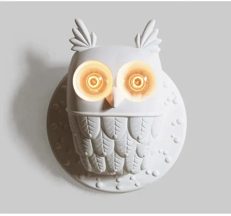 Applique murale hibou nordique en résine postmoderne