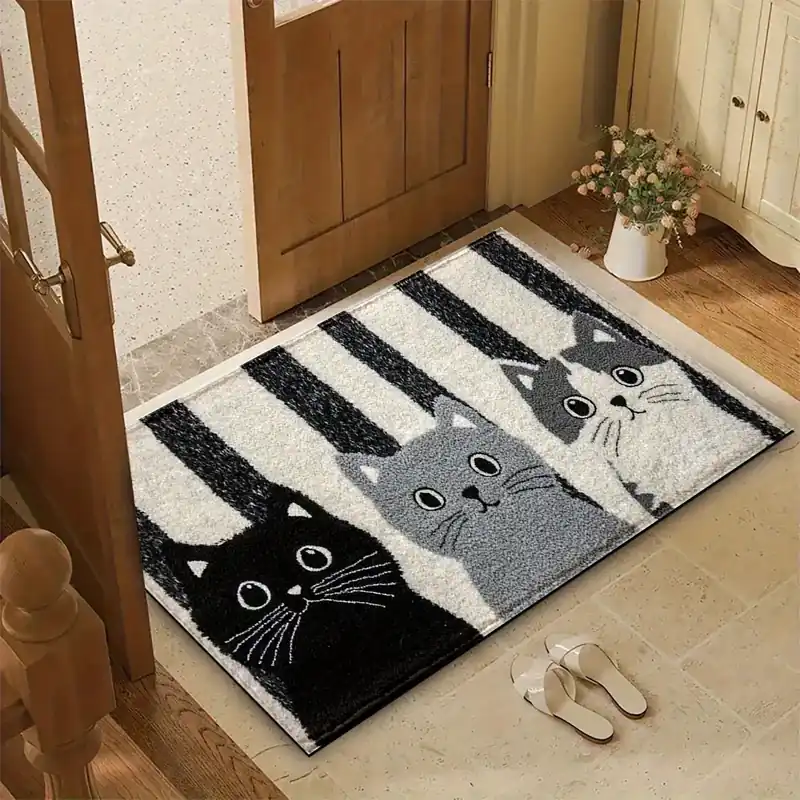 Tapis chat imitation cachemire minimaliste