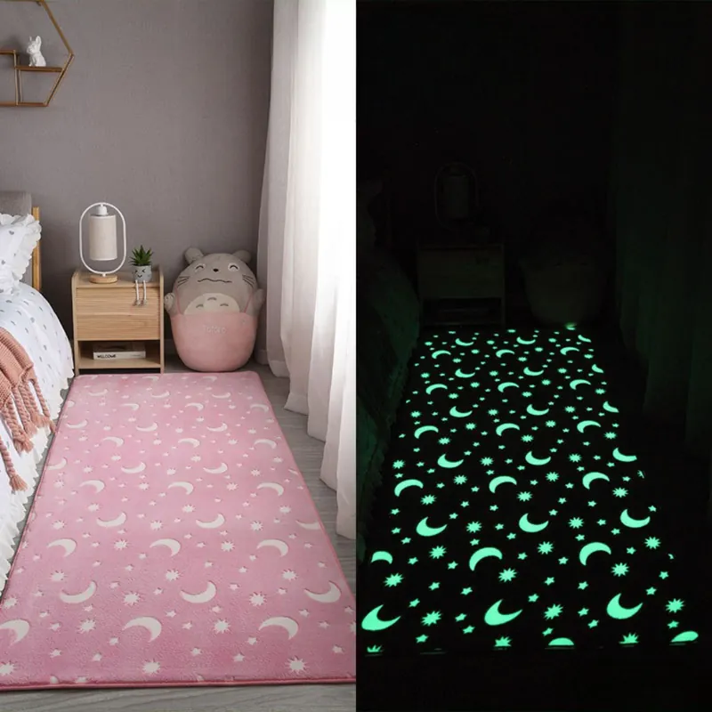 Tapis minimaliste lumineux au motif de ciel étoilé