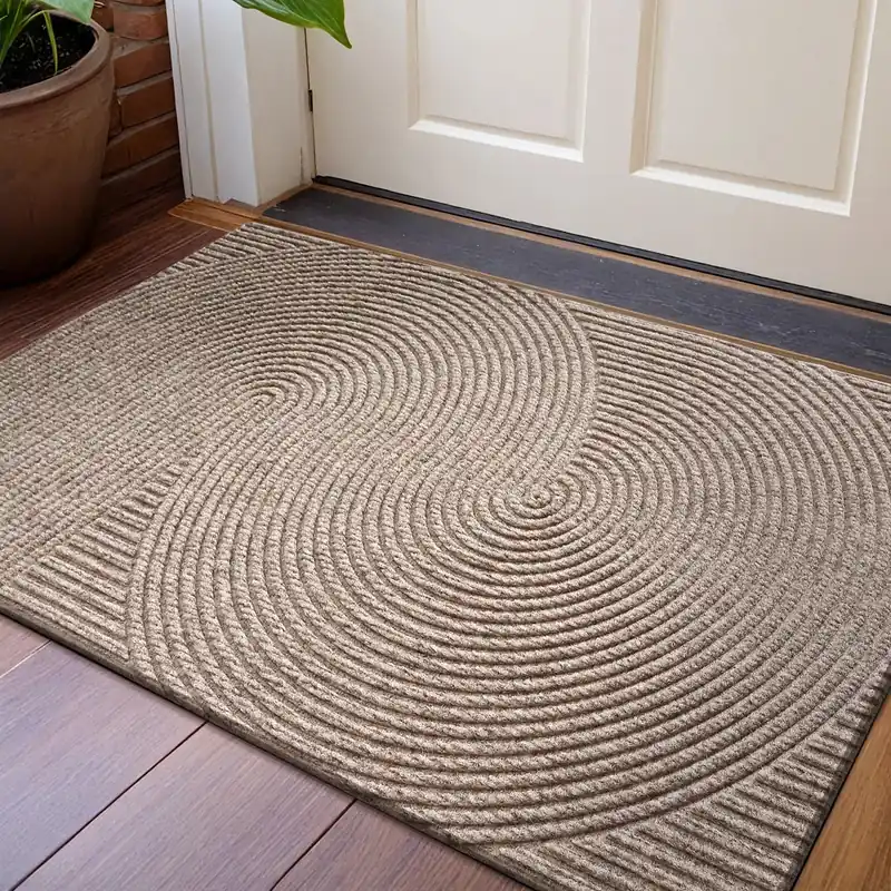 Tapis d'entrée nordique géométrique en PVC