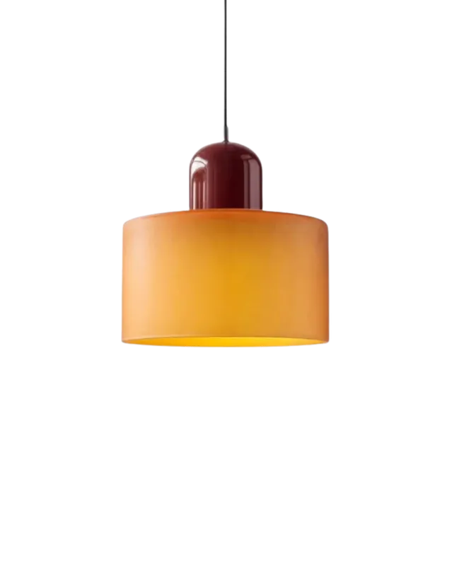 Suspension moderne cylindrique en verre à une lumière
