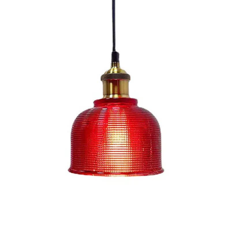Pendentif en verre texturé vintage à une lumière