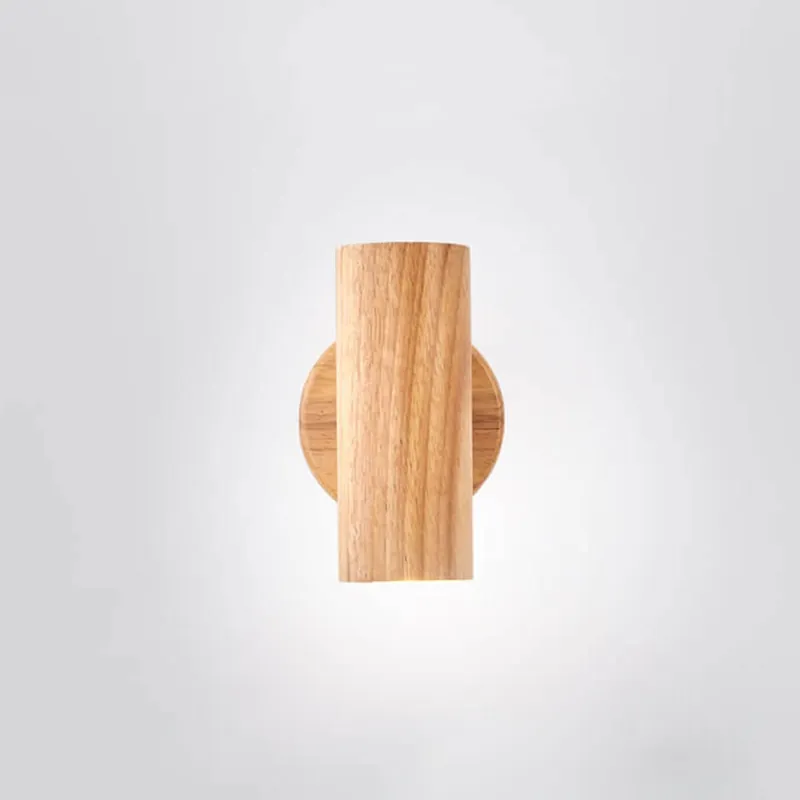 Applique murale cylindrique moderne en bois avec LED 1 lumière