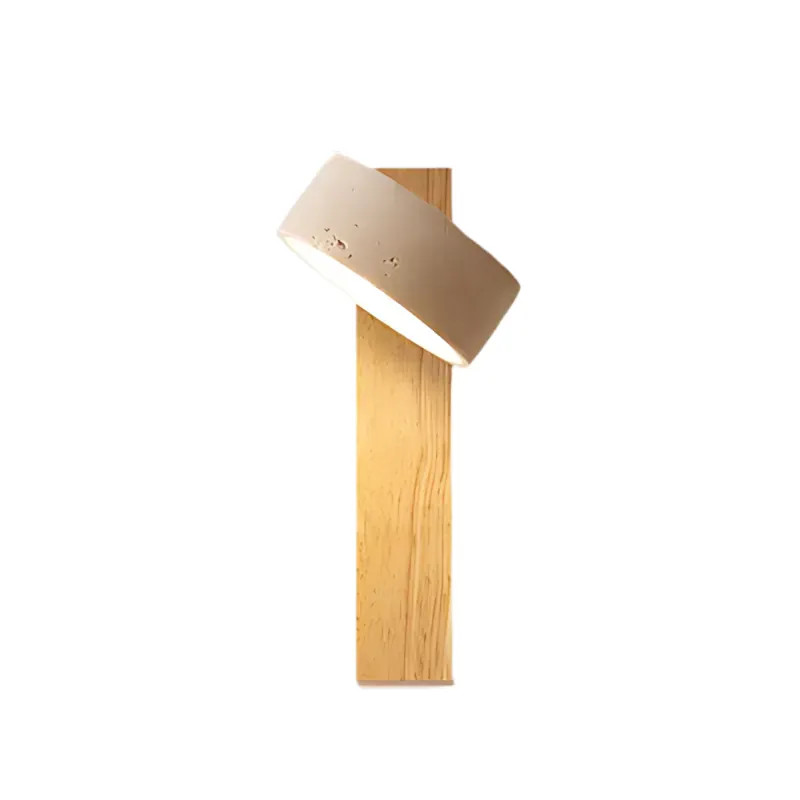 Applique murale LED en bois travertin Wabi-Sabi 1 lumière