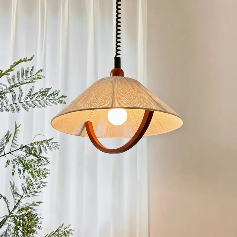 lustre vintage en bois pour décoration intérieure élégante