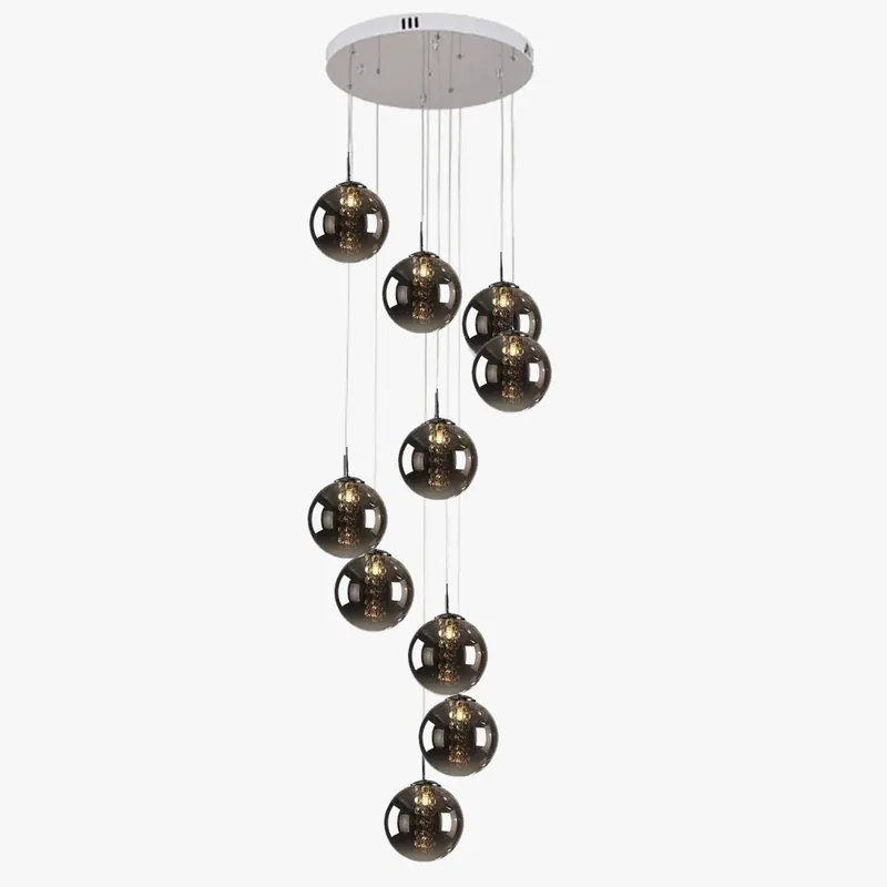 lustre en verre pour escalier design moderne à led
