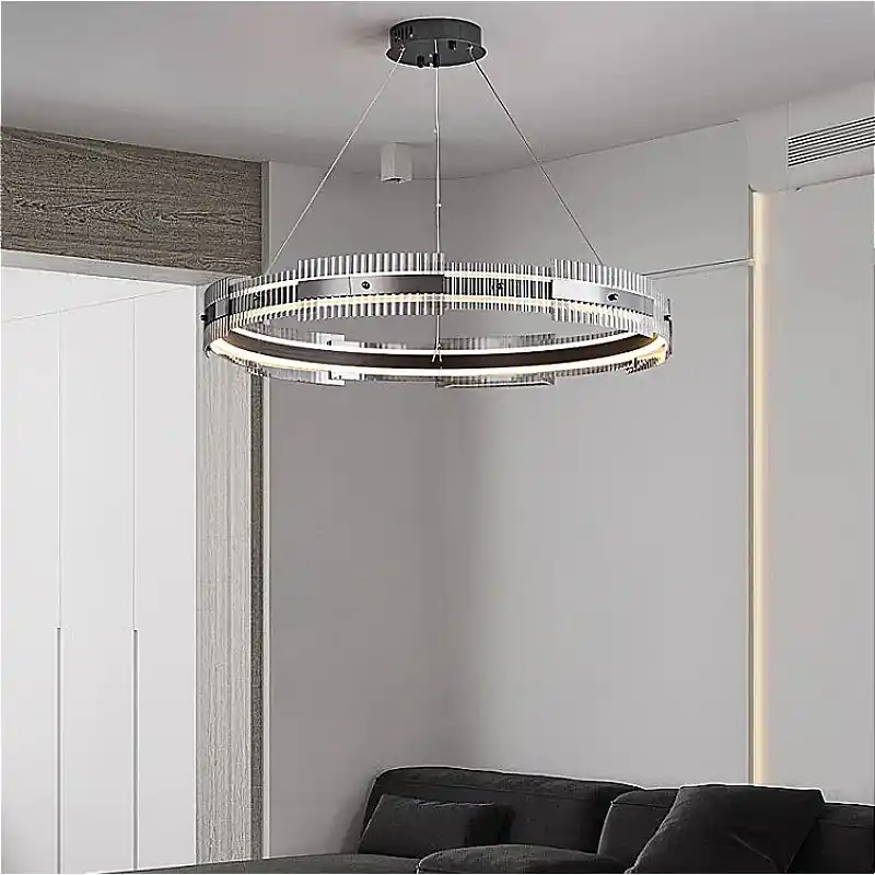 lustre minimaliste italien de luxe en verre éclairage intérieur à led