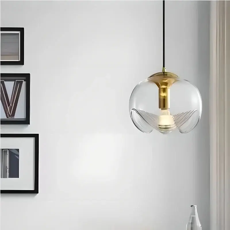 lustre vintage minimaliste en verre pour décoration intérieure