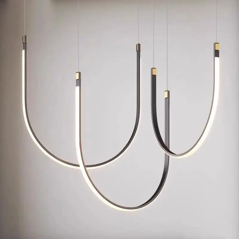 lustre design moderne en forme de u pour espaces industriels et créatifs