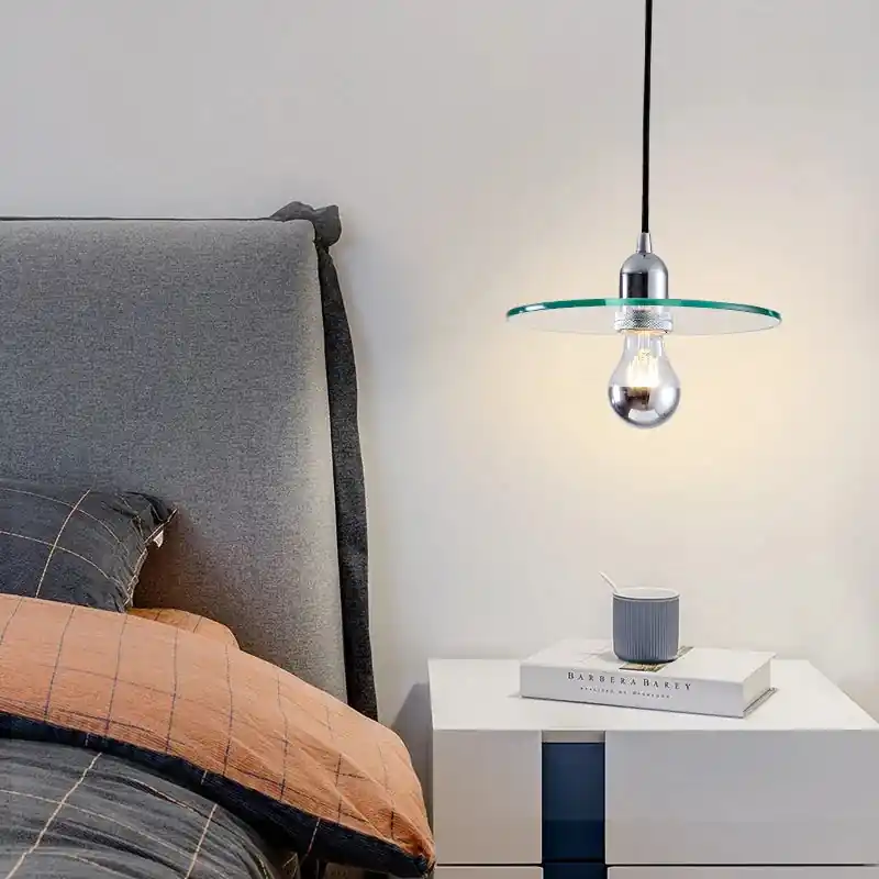 lustre en verre ovni rétro minimaliste pour café et restaurant
