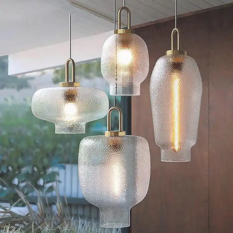 lustre en verre minimaliste au style luxueux et léger