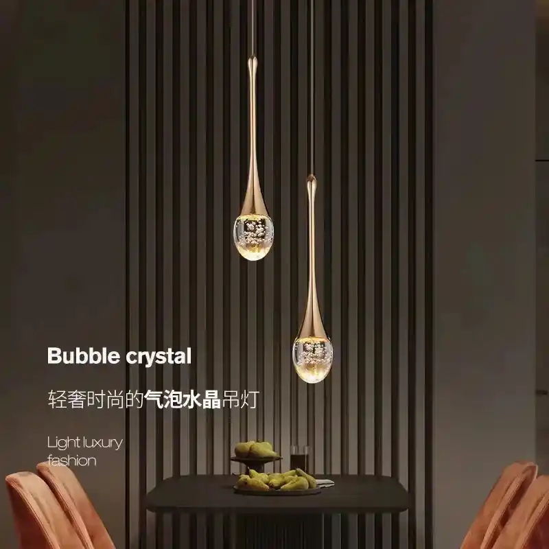 lustre de luxe à bulles de cristal pour décoration moderne