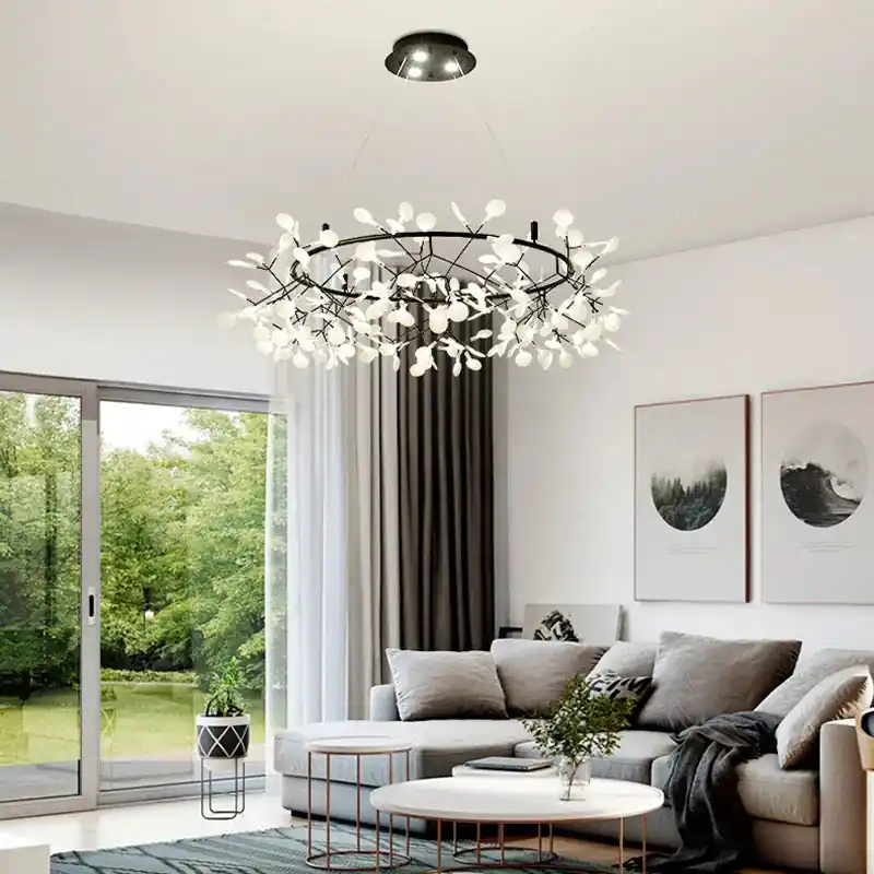 lustre créatif en acier inoxydable et acrylique pour décoration intérieure
