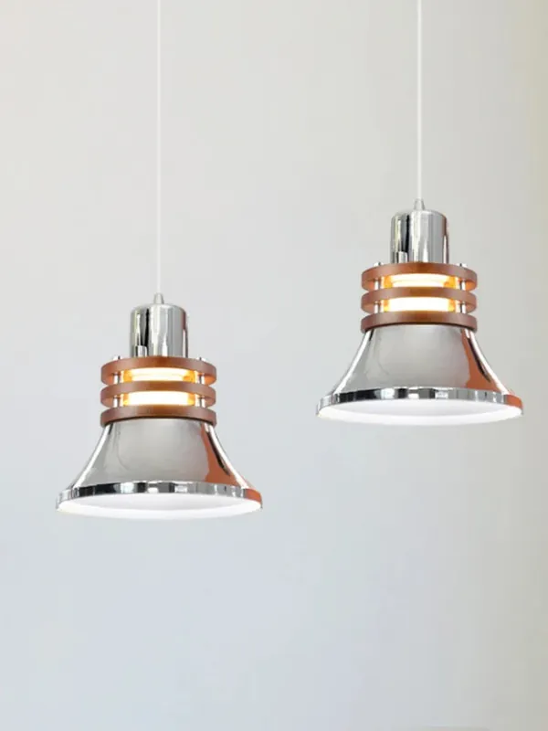 lustre en bois massif argenté pour intérieur rétro et moderne