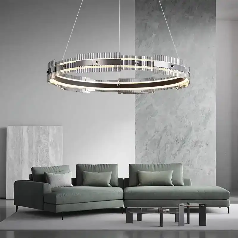 lustre minimaliste en verre rayé lumineux décoratif pour intérieur