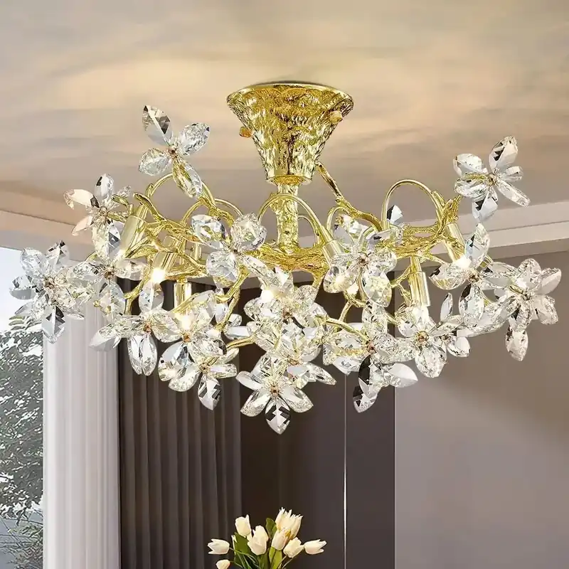 lustre en cristal de luxe pour décoration vintage intérieure