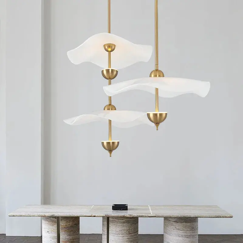 lustre créatif nordique en forme de lotus pour décoration intérieure