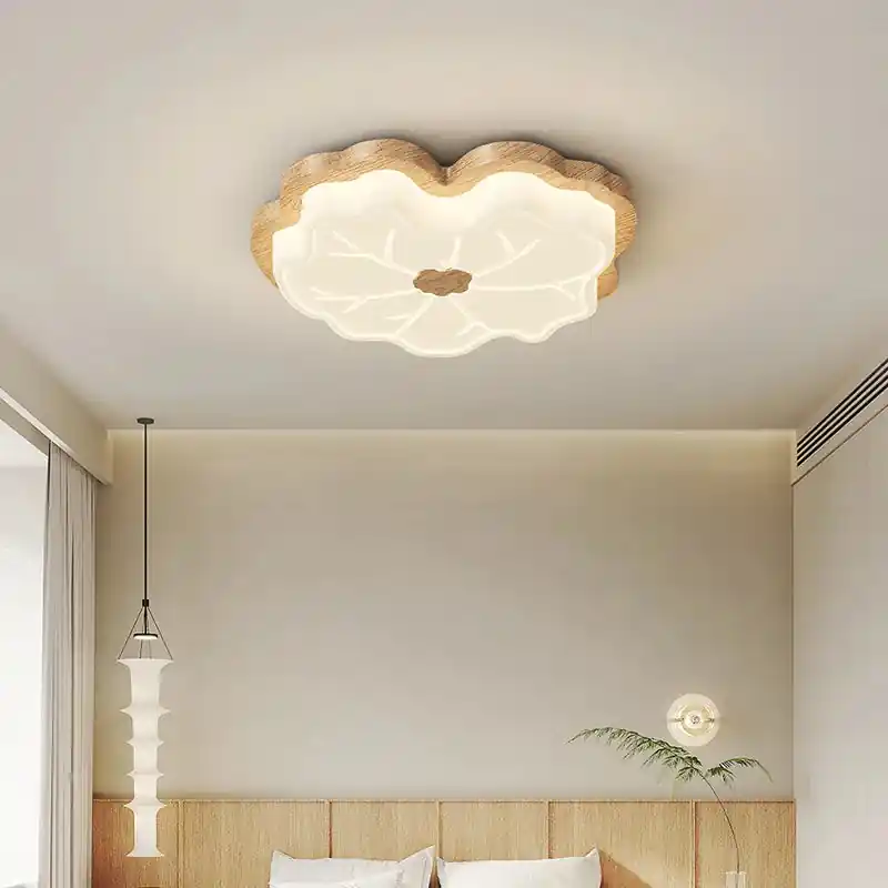 lustre moderne en imitation bois design créatif éclairage intérieur
