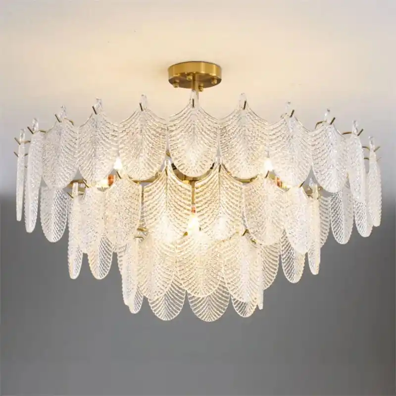 lustre de luxe en verre pour décoration intérieure élégante et moderne