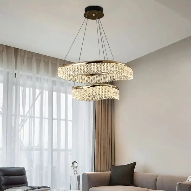 lustre minimaliste à LED style nordique en cristal