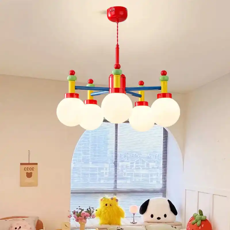 lustre coloré en verre pour chambre d'enfant princesse
