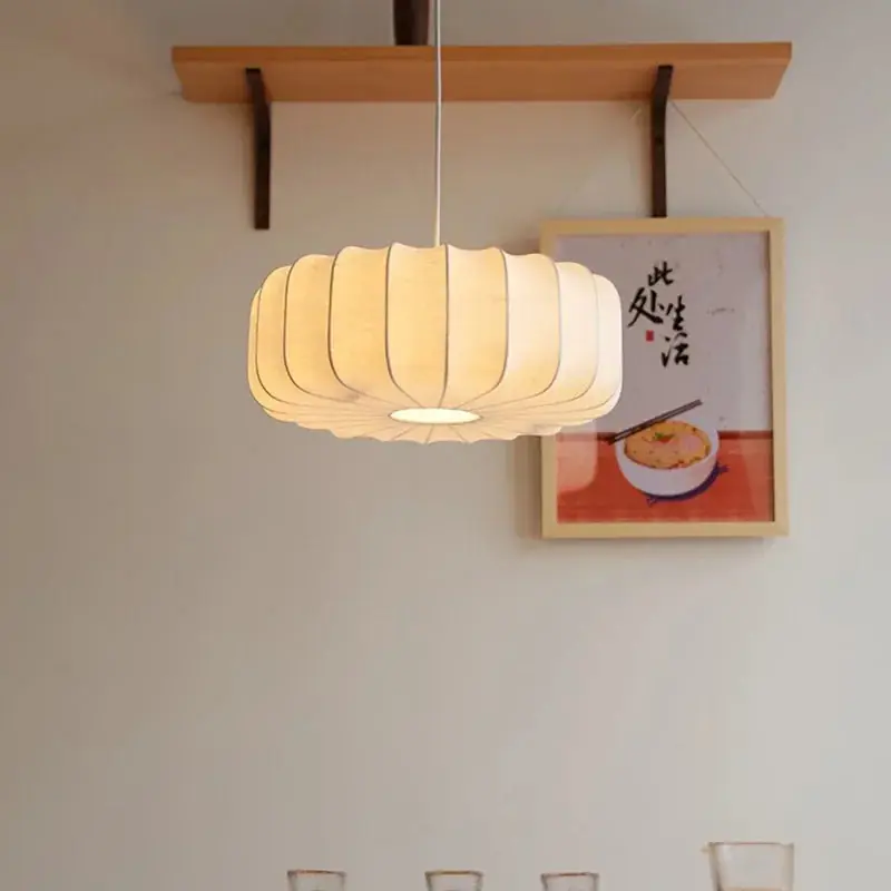 lustre créatif en soie pour éclairage de table rétro chinois