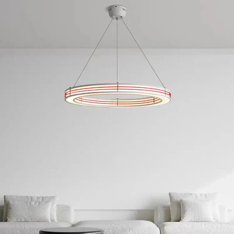lustre art déco style avec anneau luminaires suspendus fil réglable