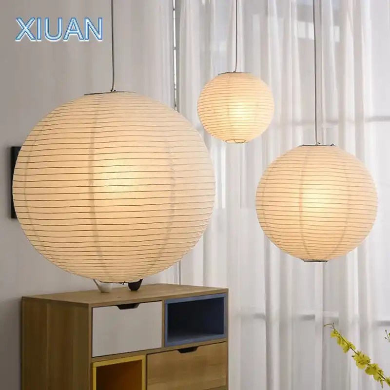 lustre vintage en papier led pour éclairage intérieur