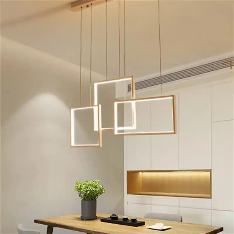 lustre carré moderne en acrylique avec led pour bricolage