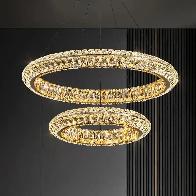 lustre de luxe en cristal led pour hôtel et bar