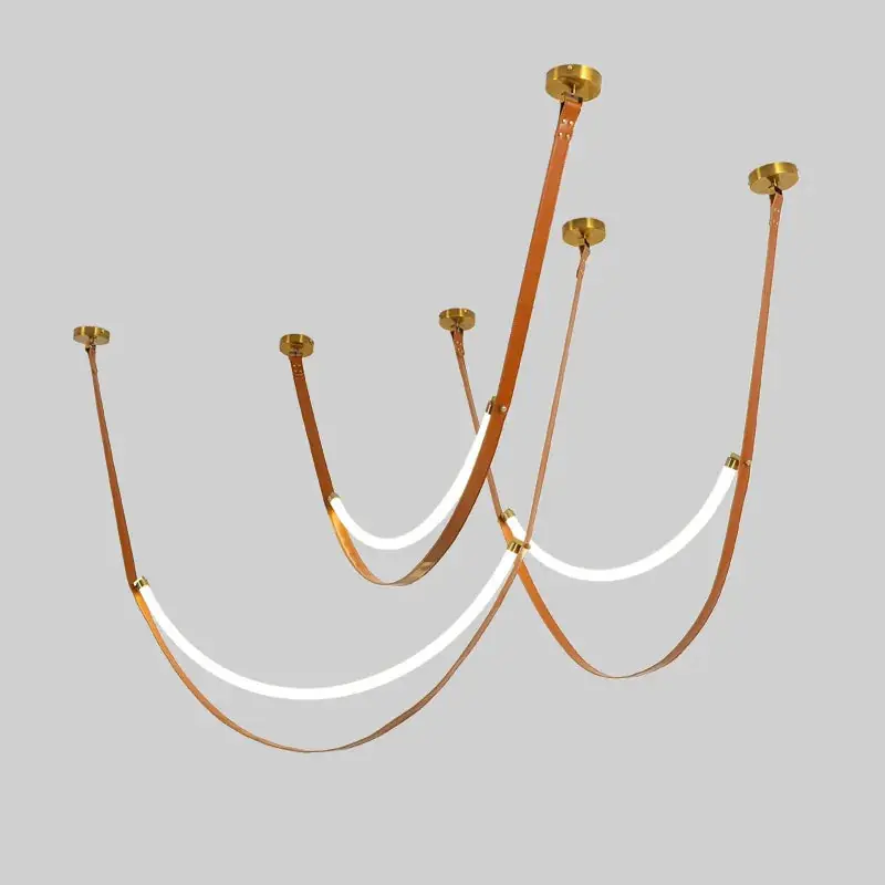 lustre design italien avec lampe à led tube