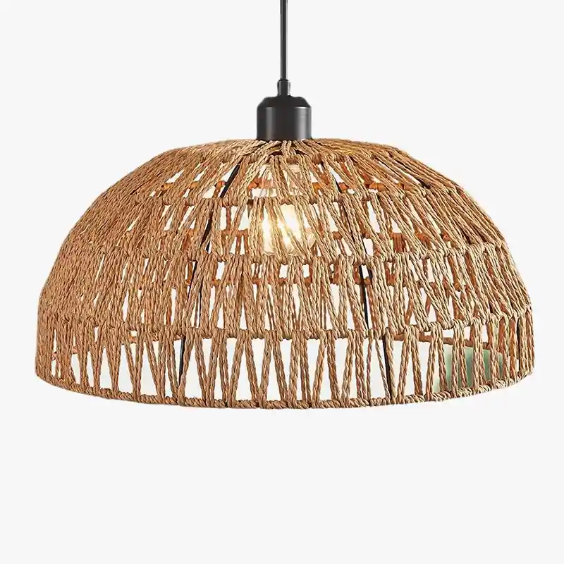 Suspension corde chanvre japonais rotin zen