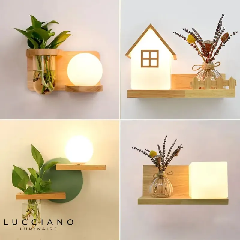 Applique Murale en Bois pour Fleurs